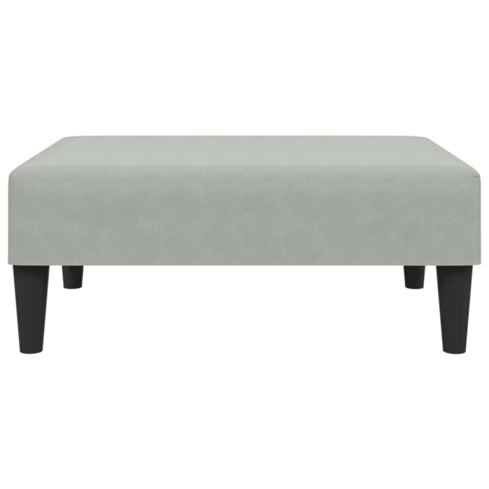 Ensemble de canapés 2 pcs avec coussins gris clair velours – Image 6