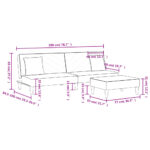 Ensemble de canapés 2 pcs avec coussins gris clair velours – Image 9