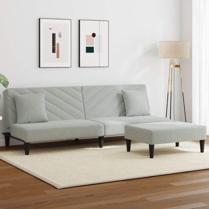VXL8721012453647_m_en_hd_1.jpg Ensemble de canapés 2 pcs avec coussins gris clair velours – Image 1