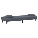 Ensemble de canapés 2 pcs avec coussins gris foncé velours – Image 3