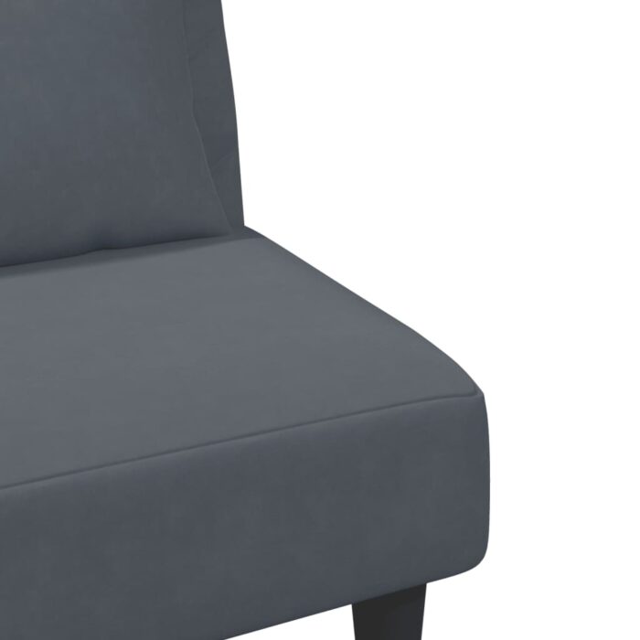 Ensemble de canapés 2 pcs avec coussins gris foncé velours – Image 7