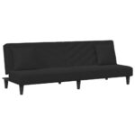 Ensemble de canapés 2 pcs avec coussins noir velours – Image 2