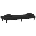 Ensemble de canapés 2 pcs avec coussins noir velours – Image 3