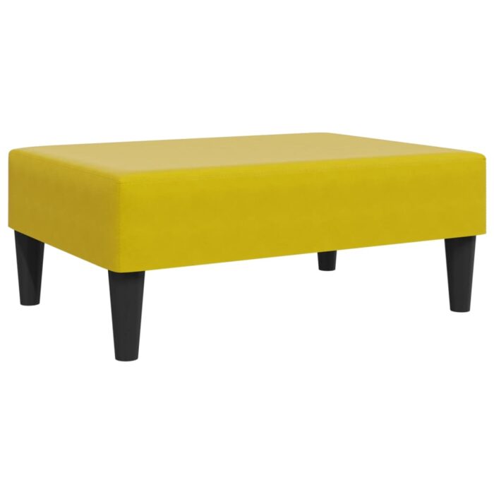 Ensemble de canapés 2 pcs avec coussins jaune velours – Image 5
