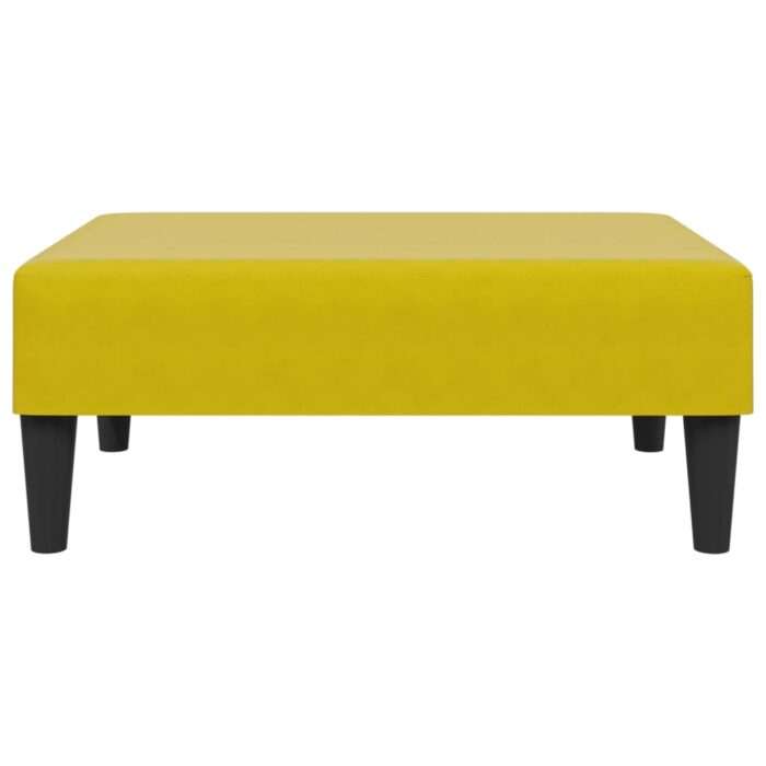Ensemble de canapés 2 pcs avec coussins jaune velours – Image 6