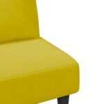 Ensemble de canapés 2 pcs avec coussins jaune velours – Image 7