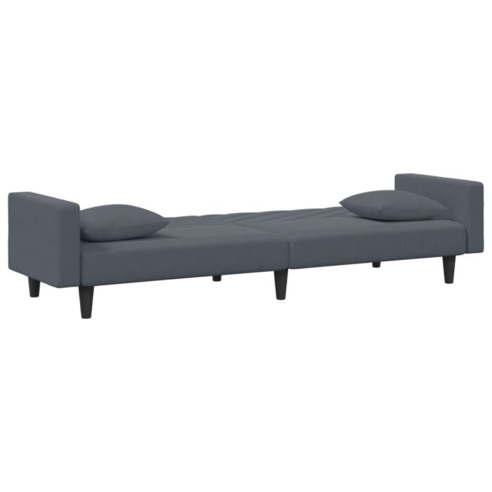 Ensemble de canapés 2 pcs avec coussins gris foncé velours – Image 3