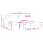 Ensemble de canapés 2 pcs avec coussins gris foncé velours – Image 9