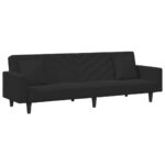 Ensemble de canapés 2 pcs avec coussins noir velours – Image 2