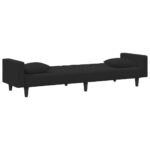 Ensemble de canapés 2 pcs avec coussins noir velours – Image 3