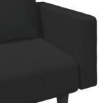 Ensemble de canapés 2 pcs avec coussins noir velours – Image 7