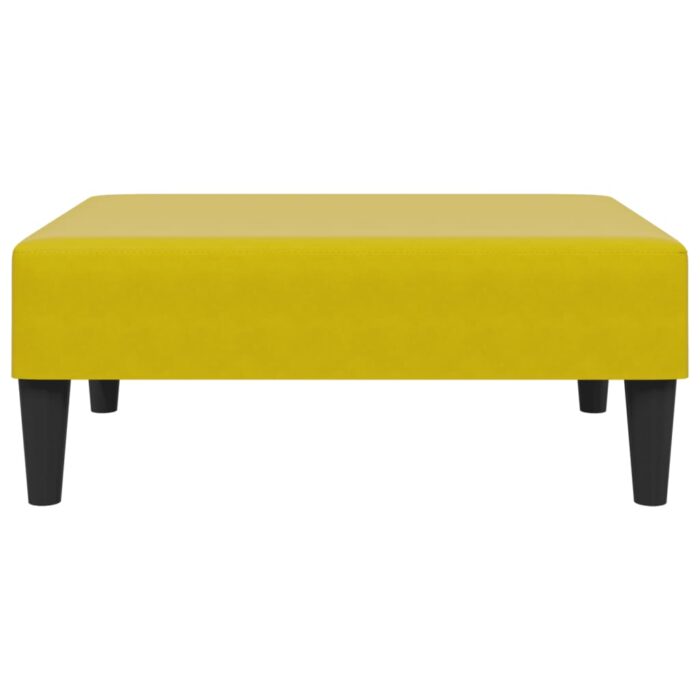 Ensemble de canapés 2 pcs avec coussins jaune velours – Image 6