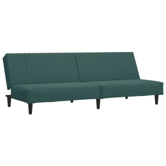 Ensemble de canapés 2 pcs vert foncé velours – Image 2