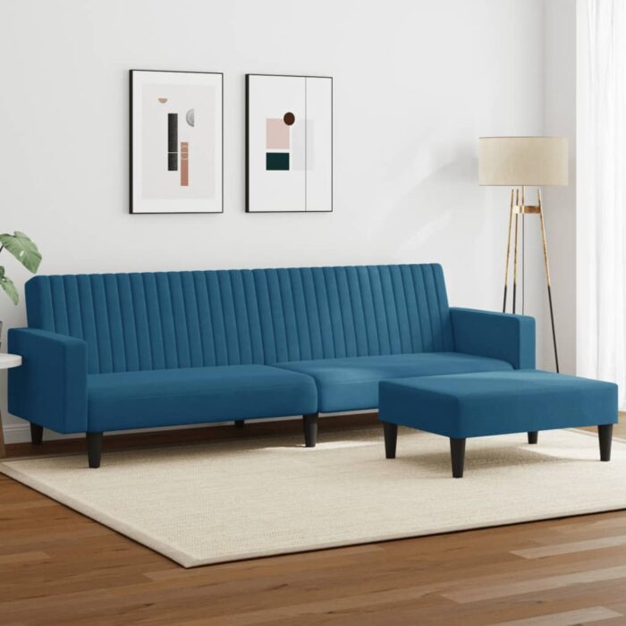 Ensemble de canapés 2 pcs bleu velours – Image 1