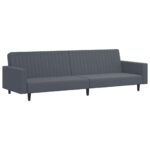 Ensemble de canapés 2 pcs gris foncé velours – Image 2