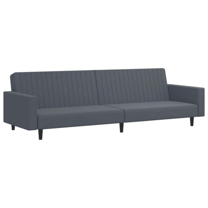 Ensemble de canapés 2 pcs gris foncé velours – Image 2