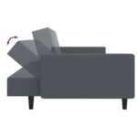 Ensemble de canapés 2 pcs gris foncé velours – Image 4