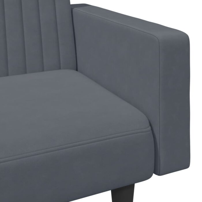 Ensemble de canapés 2 pcs gris foncé velours – Image 7