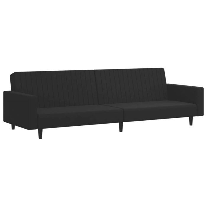 Ensemble de canapés 2 pcs noir velours – Image 2