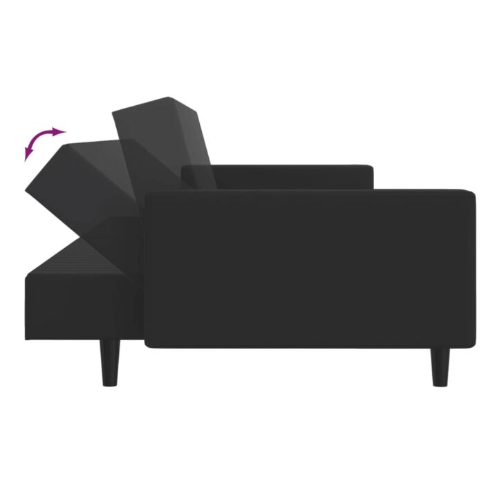 Ensemble de canapés 2 pcs noir velours – Image 4