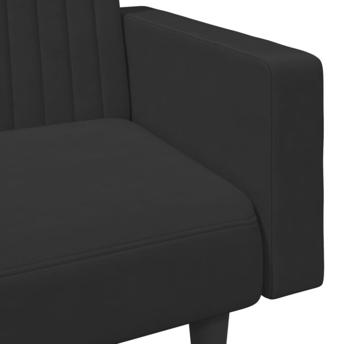 Ensemble de canapés 2 pcs noir velours – Image 7
