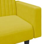 Ensemble de canapés 2 pcs jaune velours – Image 7