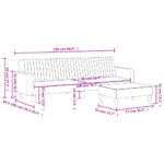Ensemble de canapés 2 pcs jaune velours – Image 9