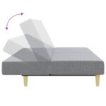 Ensemble de canapés 2 pcs gris clair tissu – Image 6