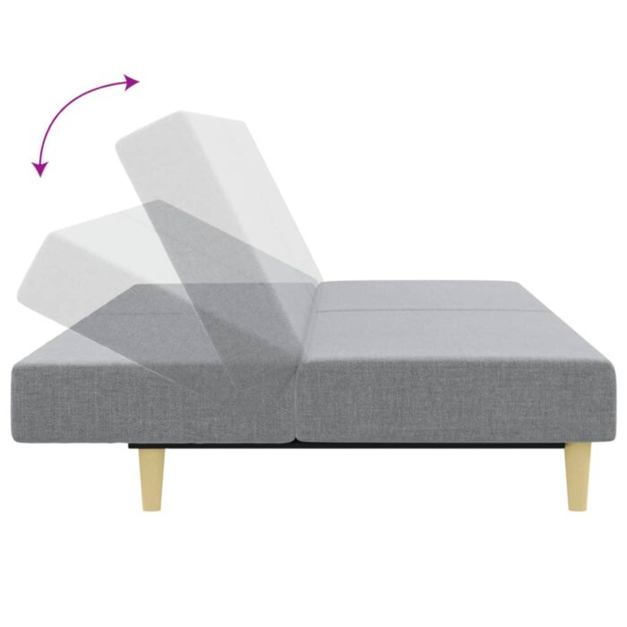 Ensemble de canapés 2 pcs gris clair tissu – Image 6