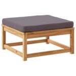 Salon de jardin 6 pcs avec coussins bois d'acacia solide – Image 3