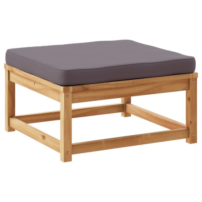 Salon de jardin 6 pcs avec coussins bois d'acacia solide – Image 3