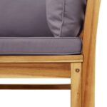 Salon de jardin 6 pcs avec coussins bois d'acacia solide – Image 4