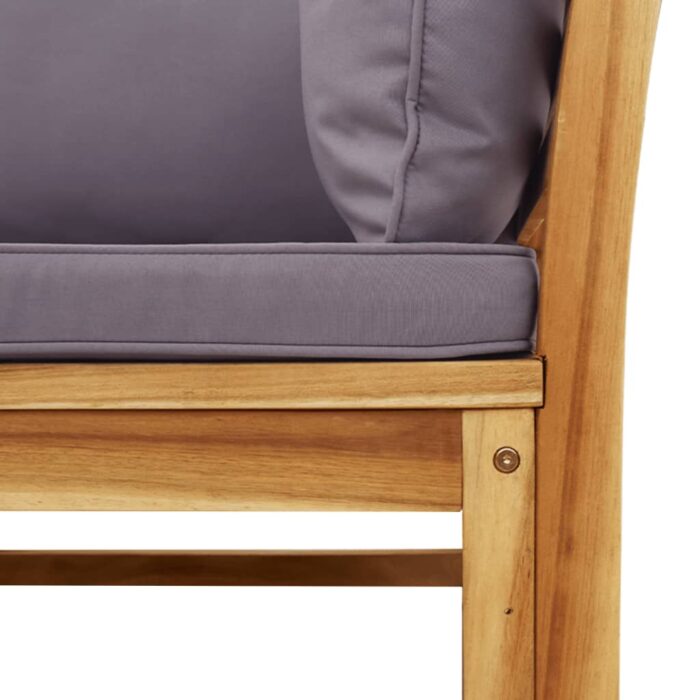 Salon de jardin 6 pcs avec coussins bois d'acacia solide – Image 4