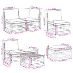 Salon de jardin avec coussins 11 pcs bois massif d'acacia – Image 8