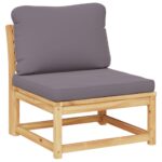 Salon de jardin avec coussins 5 pcs Bois d'acacia solide – Image 2