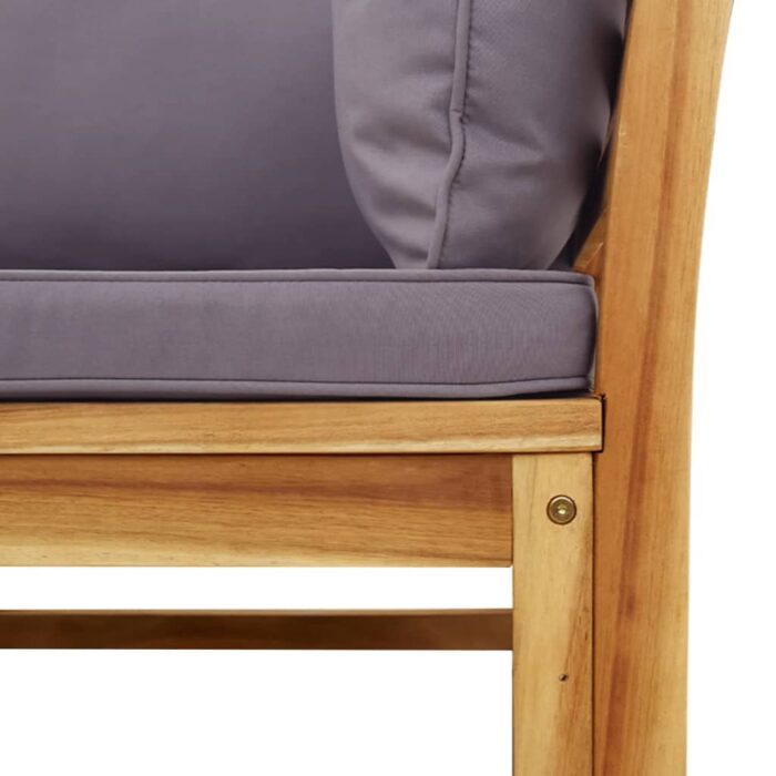 Salon de jardin avec coussins 5 pcs Bois d'acacia solide – Image 4