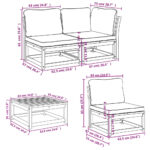 Salon de jardin avec coussins 5 pcs Bois d'acacia solide – Image 7
