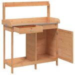 Table de rempotage avec armoire marron bois massif de sapin – Image 4