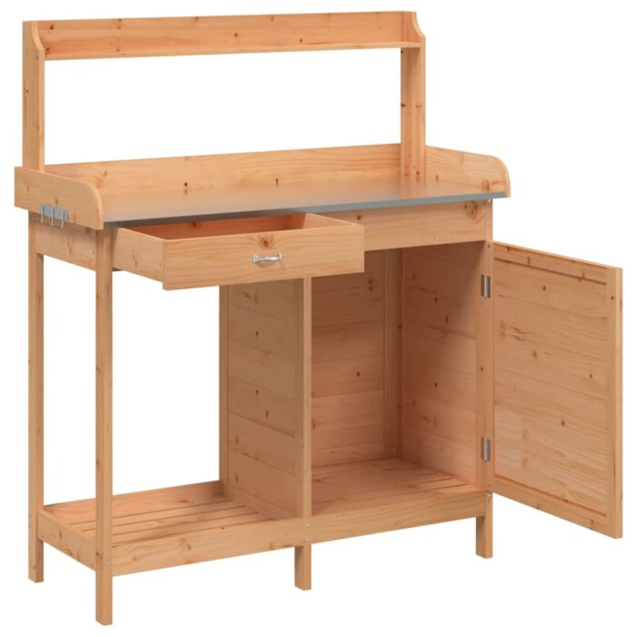 Table de rempotage avec armoire marron bois massif de sapin – Image 4