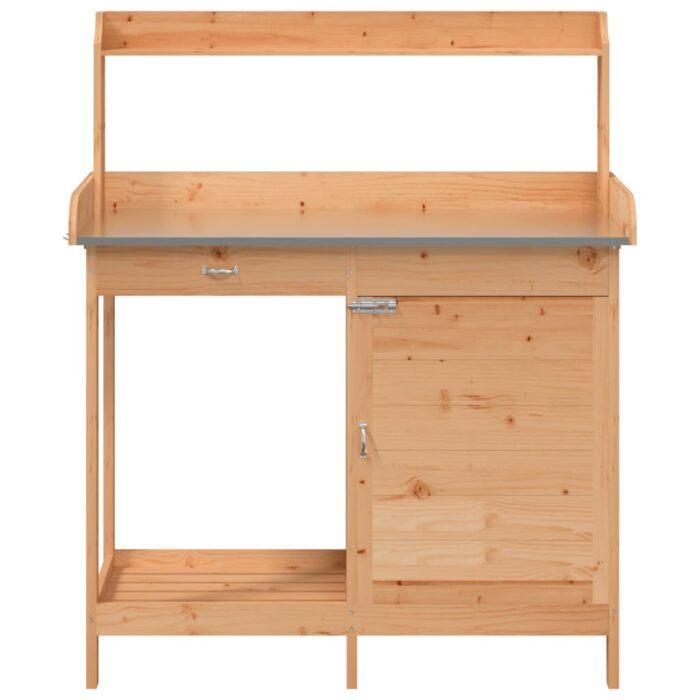Table de rempotage avec armoire marron bois massif de sapin – Image 5