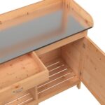 Table de rempotage avec armoire marron bois massif de sapin – Image 9