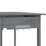 Table de rempotage avec évier gris bois massif de de sapin – Image 8
