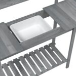 Table de rempotage avec évier gris bois massif de de sapin – Image 9