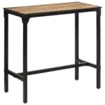 Ensemble de bar 5 pcs bois de manguier brut massif et métal – Image 6