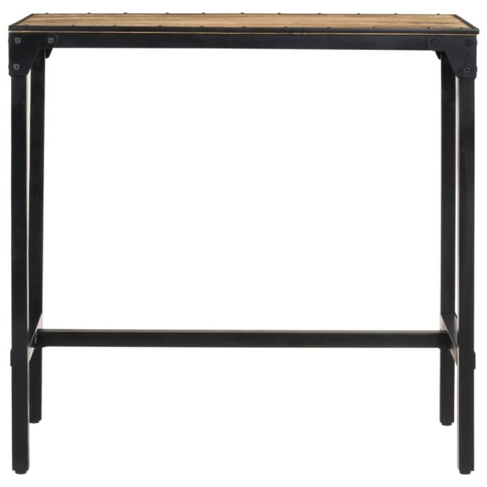 Ensemble de bar 5 pcs bois de manguier brut massif et métal – Image 7