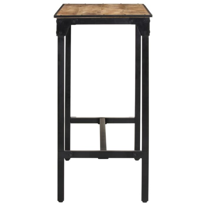 Ensemble de bar 5 pcs bois de manguier brut massif et métal – Image 8