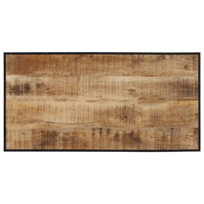 Ensemble de bar 5 pcs bois de manguier brut massif et métal – Image 9