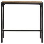 Ensemble de bar 5 pcs bois de manguier brut massif et métal – Image 7