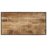 Ensemble de bar 5 pcs bois de manguier brut massif et métal – Image 9