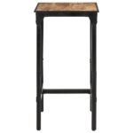Ensemble de bar 3 pcs bois de manguier brut massif et métal – Image 7